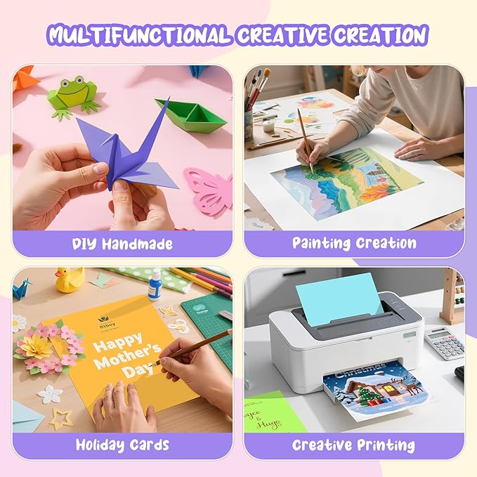 180 Sheets Colored Cardstock Paper 8.5 x 11, 12 Colors Construction Paper, Colored Cardstock Printer Paper 8.5 x 11, 200 GSM Colored Card Stock Paper for Printing, DIY Crafts, Card Making