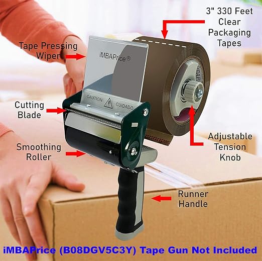 iMBAPrice Brown Packing Tape 3 Inch x 110 Yards, 6 Rolls | Heavy Duty Shipping & Packaging Tape, Strong Adhesive Carton Sealing Tape for Moving Boxes, Warehouse