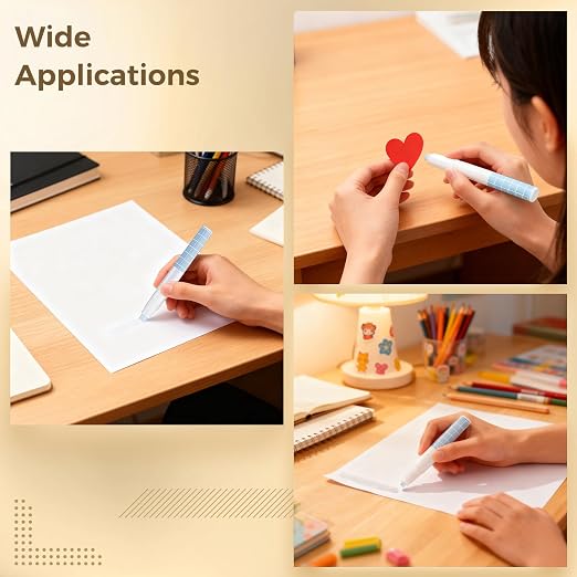17 Pcs Pen-Style Aesthetic Glue Sticks, Including 5 Pastel Colors Adhesive and 12 Glue Stick Refills, 4.5 x 2.8 x 0.6 in, Easy to Use for Office, School, Art Project