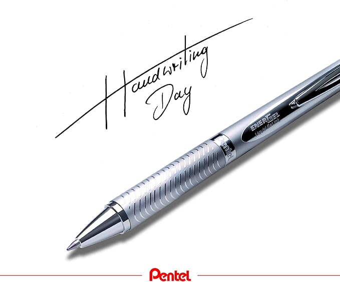 Pentel Retractable Gel Pens, Metal Tip, .7mm, Black Ink (PENBL407AA)