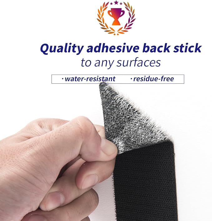 Art3d 4ft x 2 in. Hook and Loop Rolls Sticky Back, Heavy Duty | Double-Sided, Adhesive Strip, Nylon, Picture Hanging Strips Fastener for Mounting Hanging, Glass, Tile, Metal, Home, Office