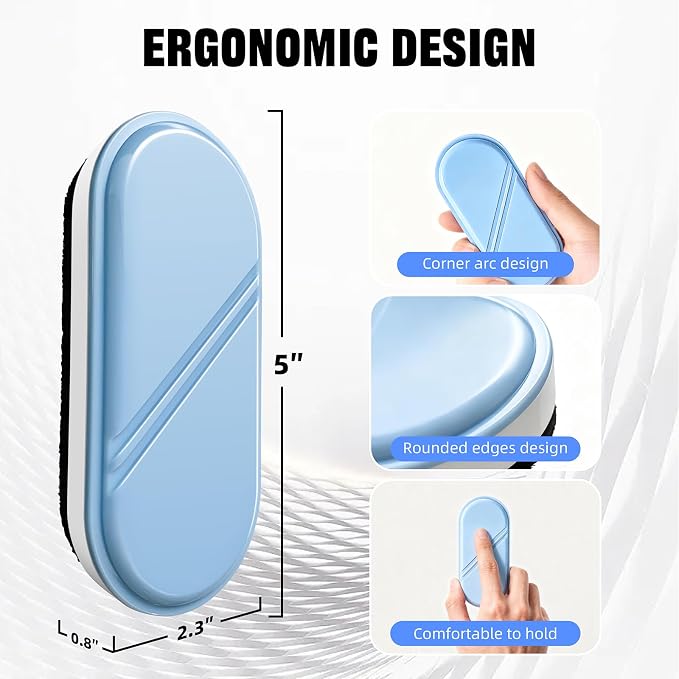 Dry Erase Board Eraser, Magnetic Detachable Whiteboard Eraser 1-Pack, White Board Erasers for Classroom, Glass Board Cleaner, Dry Erase Marker Eraser for Office School Home (Blue)