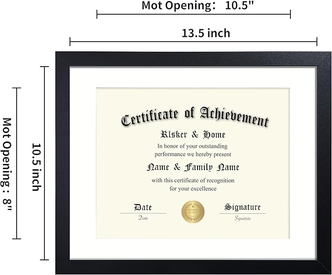 ELSKER&HOME 11x14 Diploma Frame 6 Pack, Diploma Frames 8.5x11 with Mat or 11x14 Document Frame without Mat,Multipack College Certificate/Degree Frames for wall,Set of 6