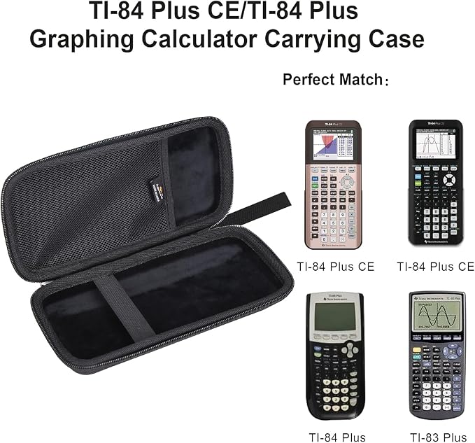 Aproca Calculator Case Compatible with Texas Instruments TI-84 Plus CE / TI-84 Plus / TI-83 Plus / TI-89 Titanium / TI-85 / TI-86 Color Graphing Calculator -Black (Case Only)