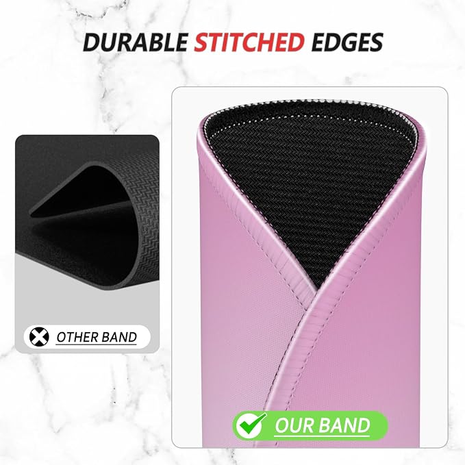ITNRSIIET Mouse Pad Non-Slip Rubber Base Smooth Surface Stitched Edges Waterproof Durable Compatible with All Mice for Office & Gaming, Desk Accessory, 8.7x8.3x0.12 inch, Blush Gradient