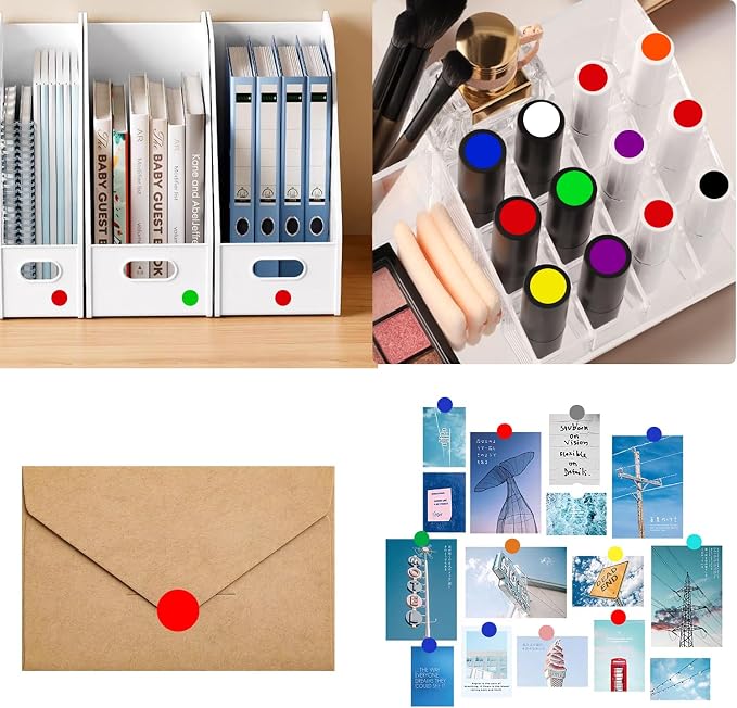 2000 Pcs Round Stickers 1/2 Inch Color Circle Dot Stickers 0.5 inch Small Code Labels for Office Shop Yard Sale Home Classroom Marking