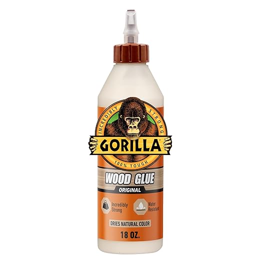 Gorilla Wood Glue, 18 Ounce Bottle, Natural Wood Color, (Pack of 1)