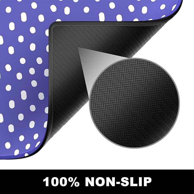 BOSOBO Large Mouse Pad, Desk Pad, XXL XL Extended Gaming Mouse Pad, Desk Mat for Office & Home, Long Keyboard Mat, Huge Mouse Pad, Desktop Full Cover 35.5 x 15.7 Inches, Minimalist Purple Polka Dots