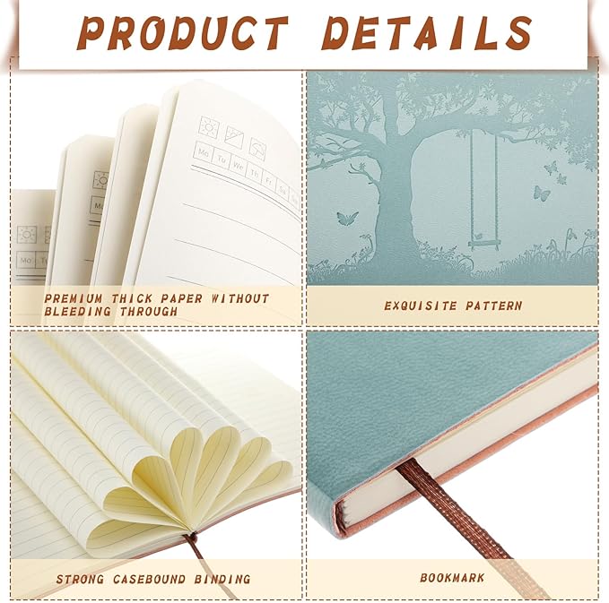 TaoBary 24 Pcs Employee Appreciation Gift A5 PU Leather Journals Bulk Colorful Tree Lined Journal Notebook Soft PU Leather Cover Ruled Writing Notebook for Office School Teacher Nurse (Assorted Colors)