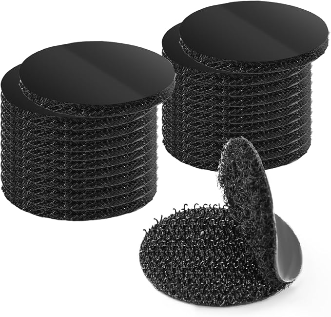 Art3d 40 Sets Hook and Loop Adhesive Dots, 1"x 1" Sticky Back, Heavy Duty | Circle Double-Sided, Adhesive Strip, Round, Nylon, Picture Hanging Strips Fastener for Mounting Hanging, Glass, Tile, Metal