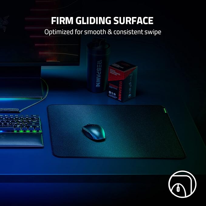 Razer Strider Hybrid Mouse Mat with a Soft Base & Smooth Glide: Firm Gliding Surface - Anti-Slip Base - Rollable & Portable - Anti-Fraying Stitched Edges - Water-Resistant - XXLarge