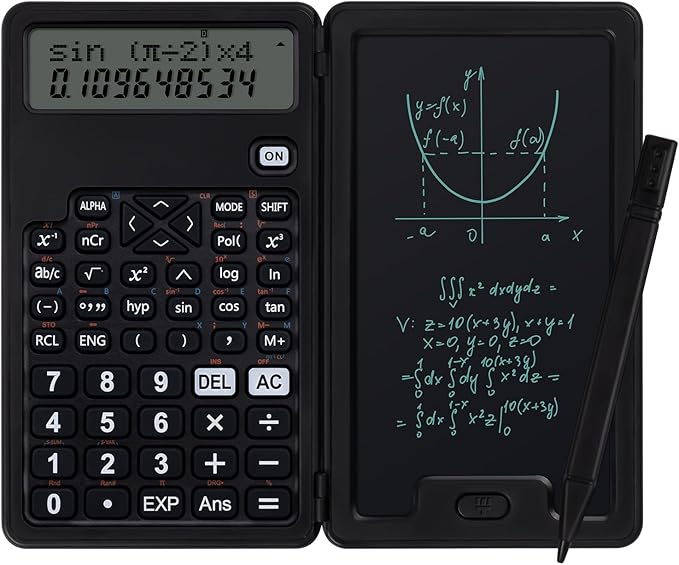 Scientific Calculators for Students, Office Desktop Calculators, 240 Computing Functions, Small Calculator with Notepad, Ideal for Middle High School Students and Teachers (Black)