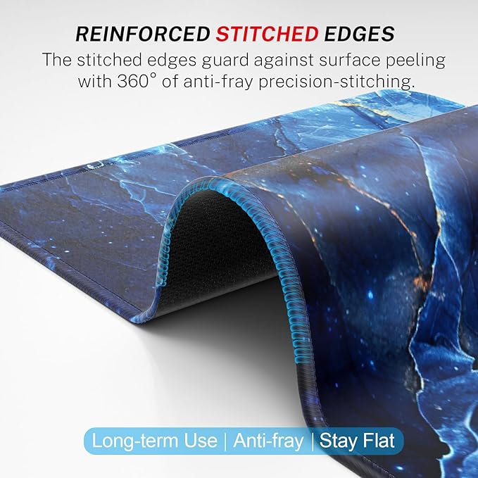 MROCO Mouse Pad [30% Larger] with Anti-Fray Stitched Edges, Premium-Textured Waterproof Surface, Non-Slip Rubber Base, Computer & Gaming Mouse Mat for Laptop, Office & Home, 8.5 x 11 in, Ocean Marble