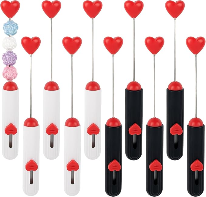 10 Pack Beadable Letter Openers Blanks Heart Metal | Beaded Envelope Opener for Slitter Mail 2 Colors