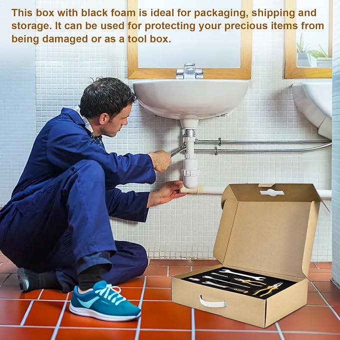 Cardboard Shipping Box with Foam & Anti-Static Bag, UN3481 Label, Secure Mailer Box, 17 x 12 x 4 inch - Protective Packing Case for Laptop Electronics Gun Crafts Tools Drones Camera
