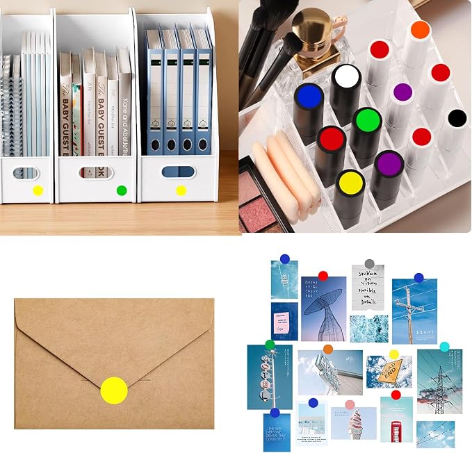 2000 Pcs Round Stickers 1/2 Inch Color Circle Dot Stickers Small Code Labels for Office Shop Yard Sale Home Classroom Marking