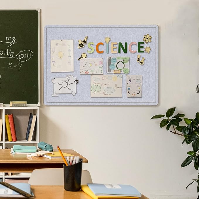 Felt Bulletin Board 36x24 inches, Decorative Pin Board for Home & Office | Cork Board Alternative for Wall with Push Pins, Display Mood Board for Photos, Notes & Reminders