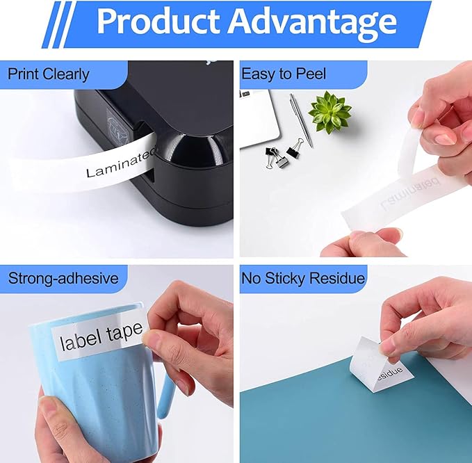 10 Pack 24mm 0.94 Laminated White Tape Compatible for Brother P-Touch Label Maker Tape TZe-251 24mm Label TZe251 1 Inch TZe TZ Tapes TZ-251 TZ251 for PT-D600 D610BT P700 P750W P950NW P710BT