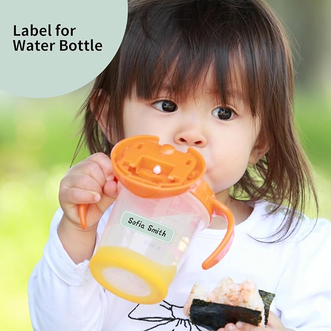Laminating Waterproof Water Bottle Labels - Colored Write-on Name Stickers | 320PCS Name Labels for Baby Bottles, Daycare Central, Kids School Supplies and Home Organization