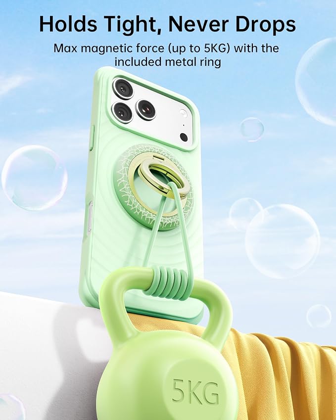 SYNCWIRE Magnetic Phone Ring Holder, for MagSafe Phone Grip Stand Kickstand | 360° Rotation, Double-Sided Magnet, Cell Phone Grip Finger Holder, for iPhone 17 16 15 14 13 12 Pro Max, MagSafe Accessories