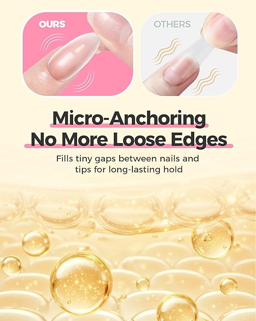 Super Strong Brush On Nail Glue, 【Advanced Nano-Bonding Tech with Ultra-Hold】 10ml Long Lasting 28 Days Nail Bond Glue Gel for Press On Nails, Nail Tips & Acrylic Fake Nails, Mess Free & Fast Drying