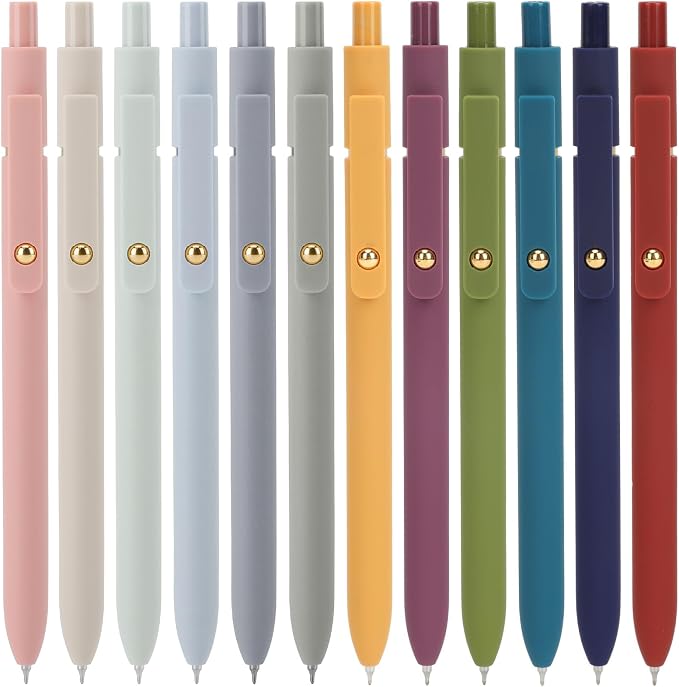 Ddaowanx Gel Pens Set,24 Pcs 0.5mm Retractable Quick Dry Black Ink Pen Bulk | Fine Point Smooth Writing Pens for Nurses and Teachers,Cute Desk Accessories Office&School Supplies,Gifts for Women