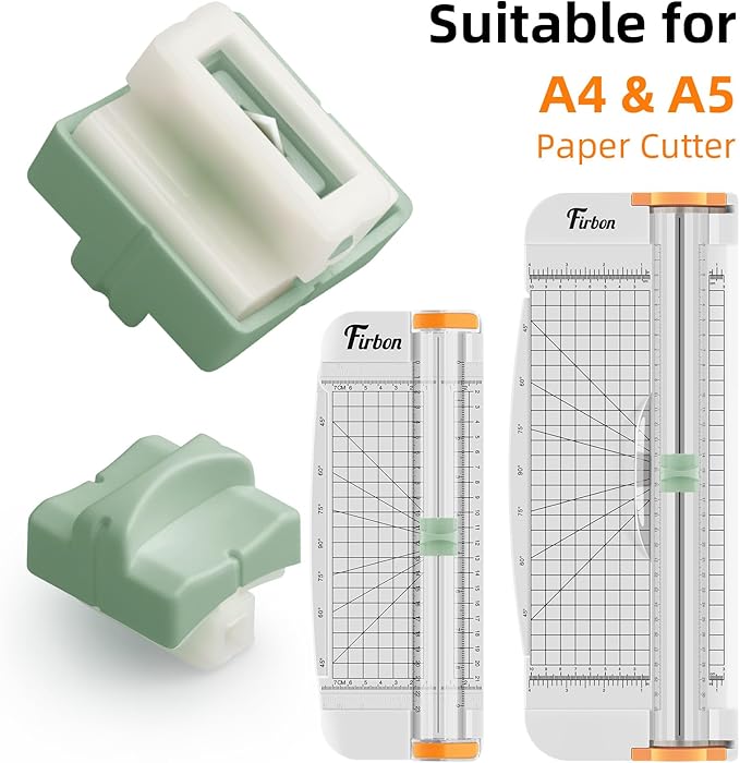 Firbon 5 Piece Morandi Refill Blades for Paper Cutter, Spring-Loaded Safeguard Design Replacement Blade for Paper Trimmers