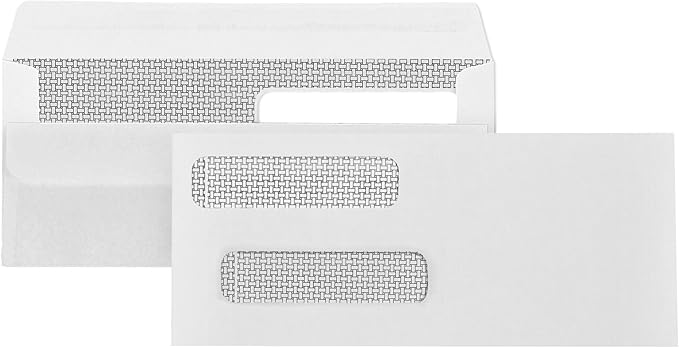 500 No. 8 Flip and Seal Double Window Security Check Envelopes - Designed for Quickbooks Printed Checks - Number 8 Size 3 5/8 Inch x 8 11/16 Inch