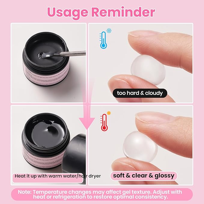Beetles 3D Gel Nail Art with 3D Mold-2 Pcs Ballet Whisper Clear&Pink Solid Builder Nail Gel,Non-Sticky Sculpting, Dual-Ended Sculpture Pen, Beginner Friendly DIY at Home,UV LED Lamp Needed