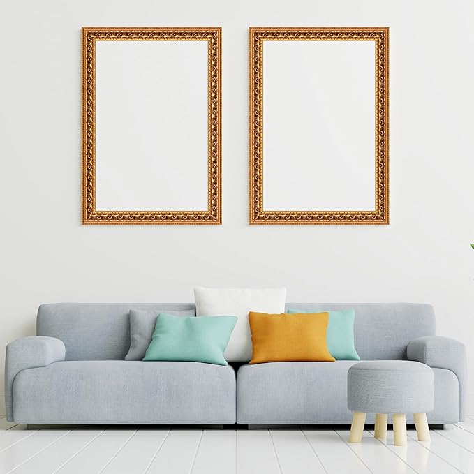 Outus 68FT Gold Frame Bulletin Board Border Die-Cut Straight Border Trim for Classroom Chalkboard, Picture Frames, Artworks, Walls, Mirrors & Office Decor, Classic Metallic Frame Molding(Funky)