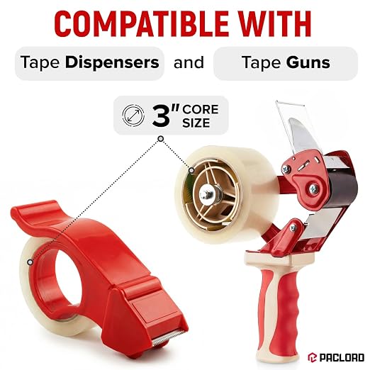 2" x 110 Yards Clear Packing Tape, Pack of 4 - Heavy-Duty 2.6 Mil Thick Carton Sealing Tape with Industrial Strength Adhesion for Packaging, Moving, or Shipping Boxes | Heavy-Duty 2.6 Mil Thick Carton Sealing Tape with Industrial Strength Adhesion for ...