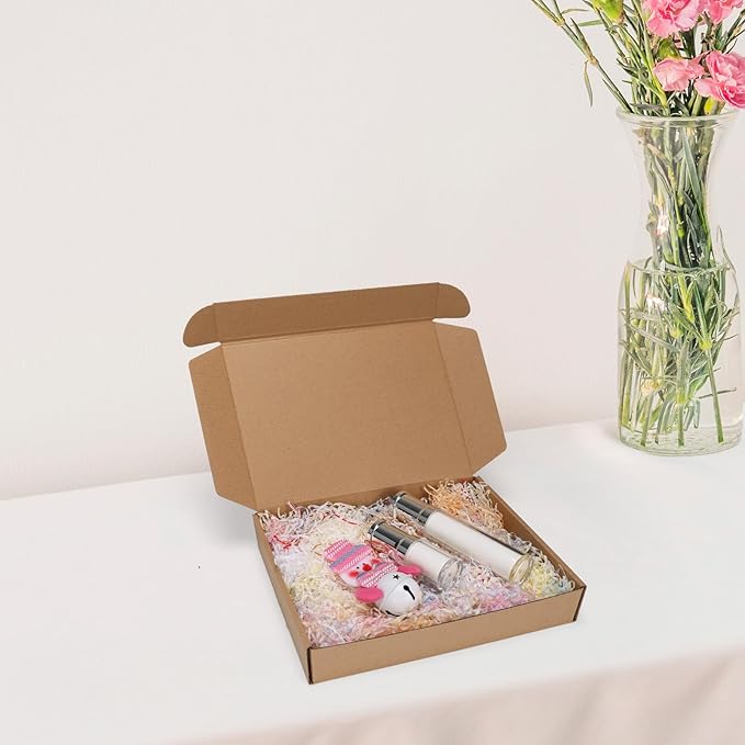 11x8x2 inch Shipping Boxes Set of 6 Brown, Inner Size 10.6x7.6x1.6 inch Cardboard Box Mailers for Small Business Packaging Mailing or Gift Wrapping Giving