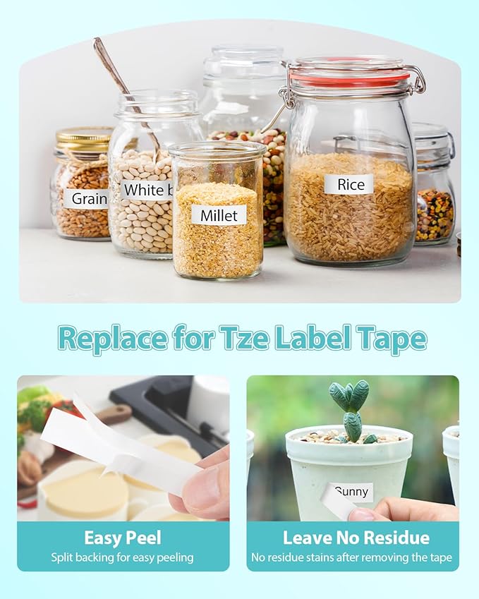 20 Pack Tz-231 12mm 0.47 Laminated White Tze Label Tape Compatible for Brother Tze-231 Refill Work for Ptouch Label Maker PTD220 PTH111 PTD210 PTH110 PTD600 PTD200 PTD410, Black on White, 1/2' x 26.2'