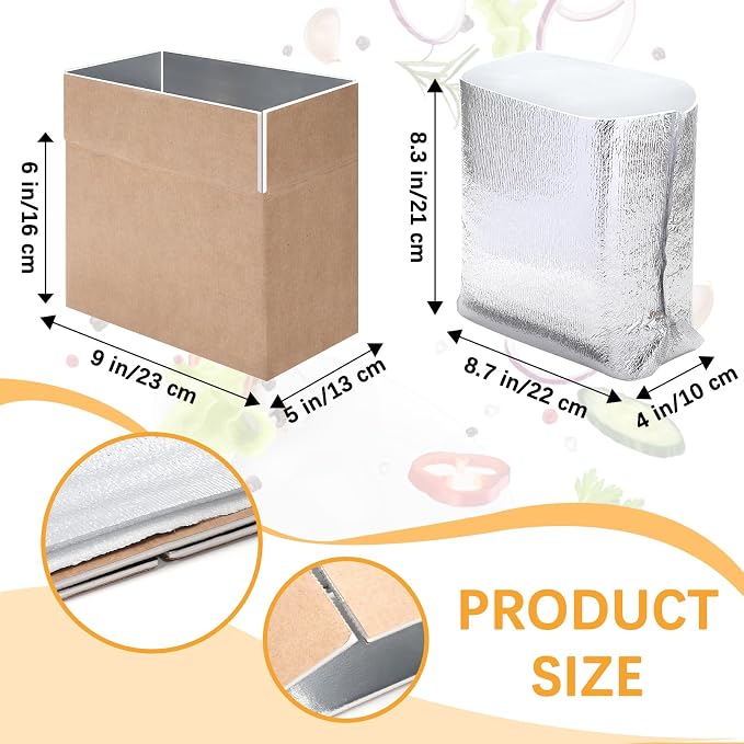10 Pack Shipping Boxes, Double Insulated, 9 x 6 x 5 Inch | Cold Shipping Boxes with Aluminum Foil Insulated Bag, Styrofoam Box for Shipping Frozen Food, Mailing, Packing and Moving