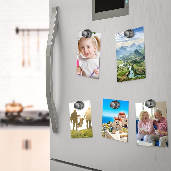20 Pack Magnetic Push Pins, Black Strong Fridge Magnets | Whiteboard Magnets, Refrigerator Magnets, Dry Erase Board Magnets for Fridge, Whiteboard, Office, Classroom, Kitchen, Map