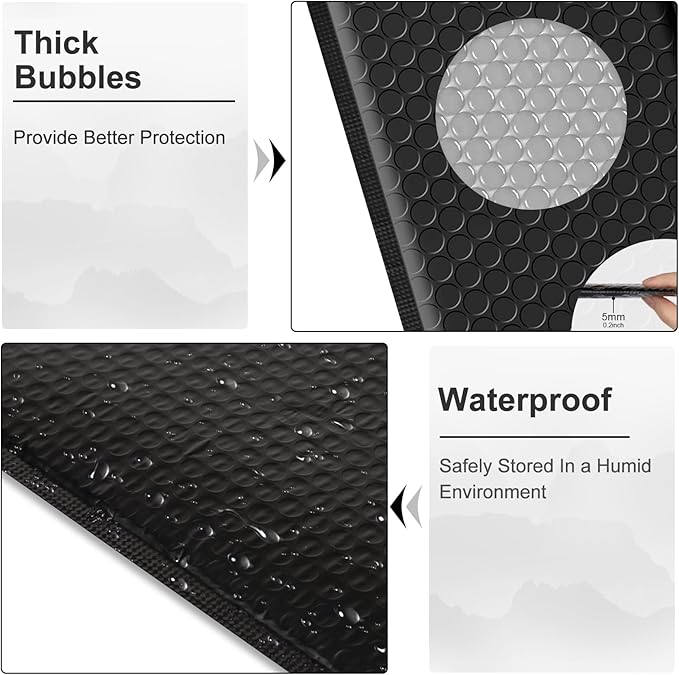 Poly Bubble Mailers 4x8 Padded Envelopes #000 50pcs, Self Seal Shipping Envelopes Padded Packaging for Small Business (Black)