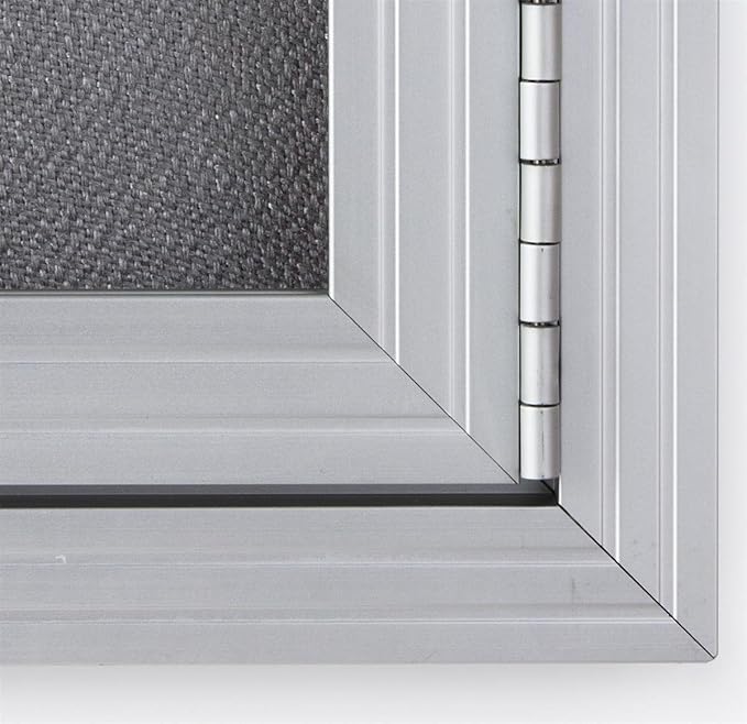 72 x 36 Inch Fabric Tack Board, 3 Locking Swing-Open Doors, 6 x 3 Foot Enclosed Bulletin Board for Wall Mount, Hardware Included - Silver Aluminum Frame with Light Gray Fabric