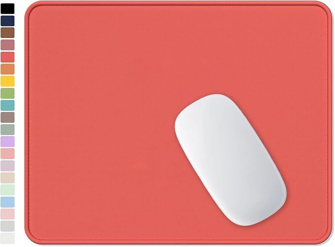 Hsurbtra Mouse Pad, Premium-Textured Square Mousepad 10.2 x 8.3 Inch, Stitched Edge Anti-Slip Waterproof Rubber Pretty Cute Computer Mat for Office Gaming Laptop Women Kids Bright Red
