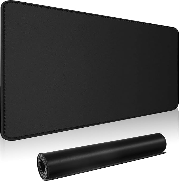 Large Gaming Mouse Pad Extended XXL Mouse Mat Long Desk Pad with Stitched Edges for Keyboard Home Office Gaming Work Big Desk Pad (35.4x15.7IN,90x40) (Black)