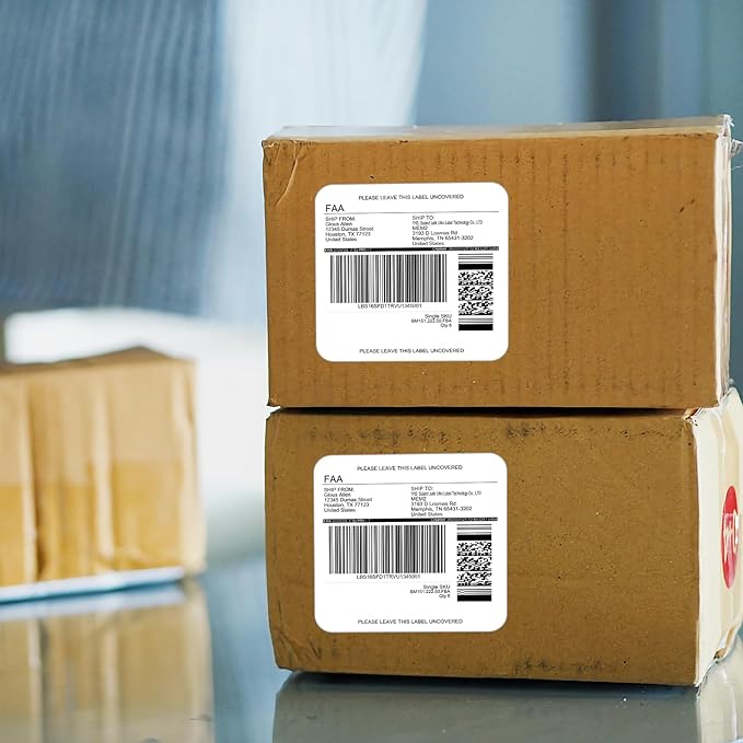 100 Sheets 6 up Labels, Shipping Address Labels 3-1/3" x 4" for Laser & Inkjet and Copier Printer, 6 up Self Adhesive Sticker (600 Labels Total)