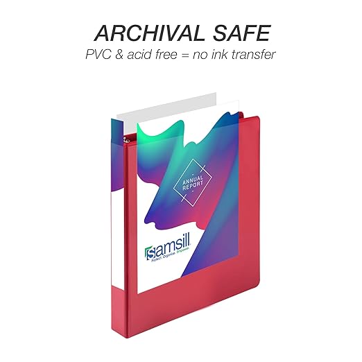 Samsill Durable 1 inch 3 Ring Binder, D Ring Binder, 100% Recycled Chipboard, Red