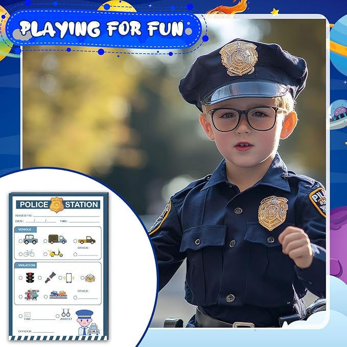 Kids Pretend Play Notepads 4X6 In Pretend Play Notebooks Playtime Notepads Variety Role Play Game Accessories Pages Each for Kids Toddlers 3-5(6,Coffee shop/restaurant/doctor/police/vet/salon)