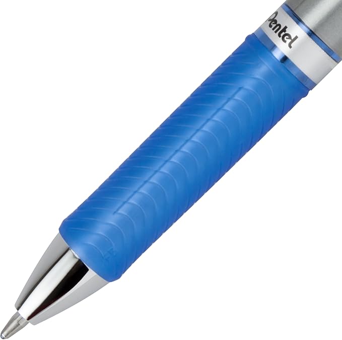 Pentel EnerGel RTX Retractable Liquid Gel Pen, Bold Line, Metal Tip, Blue Ink 3Pk (BL80BP3C)