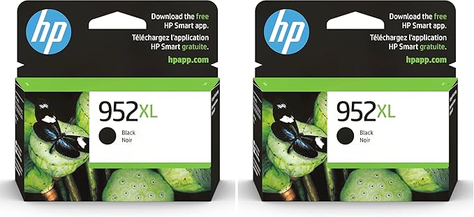 HP 952XL Black High-Yield Ink Cartridge Printers | Works OfficeJet 8702 OfficeJet Pro 7720,7740,8210,8216,8710,8715,8720,8725,8730,8740 | Eligible for Instant Ink-| F6U19AN,(Pack of 2)