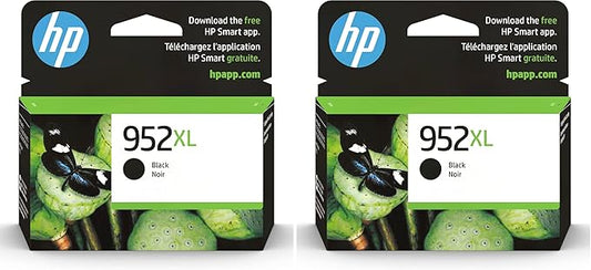 HP 952XL Black High-Yield Ink Cartridge Printers | Works OfficeJet 8702 OfficeJet Pro 7720,7740,8210,8216,8710,8715,8720,8725,8730,8740 | Eligible for Instant Ink-| F6U19AN,(Pack of 2)