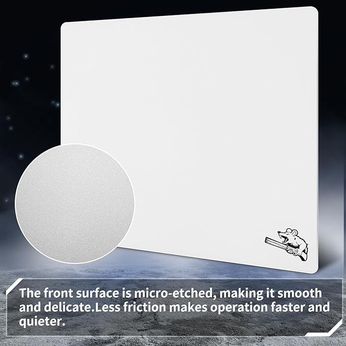 Glass Gaming Mouse Pad 400mm x 500mm FPS Game Special Tempered Glass Durable 3mm Thickness Accurately and Quickly Shoot Opponents (400mm x 500mm, White)
