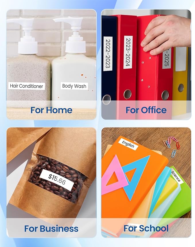 8-Pack Label Maker Tape 12mm 0.47 Laminated White Replacement for Brother P Touch Label Tape TZe-231 Compatible with Brother P Touch Label Maker PT-D210 PT-H110 PT-D220 PT-D400 PT-1880 PT-1280