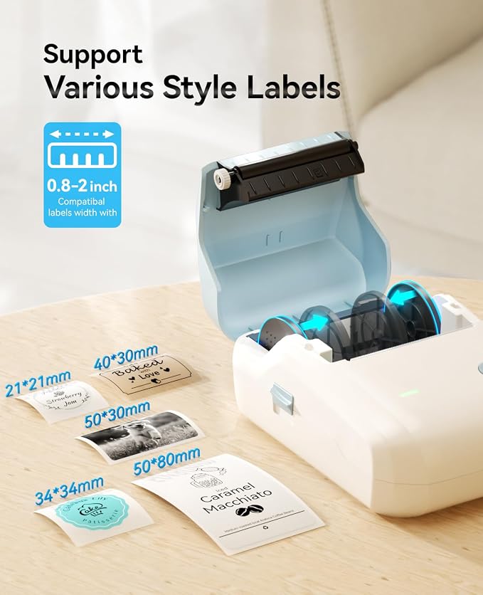 NIIMBOT B1 Label Maker Machine with 3 Roll Tapes, 2Inch Portable Printer | Thermal Label Printer Easy to Use for Office, Home, Business, Support Smartphones & PC