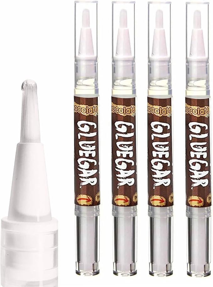 Caligars GlueGar Go Stix Rolling Glue - Cigar Glue Sticks with Different Flavors - Handy Rolling Glue for Wraps, & Papers - Natural, Plant Based Glue Stick Pen - Chocolate (4 Pack, 3ml)