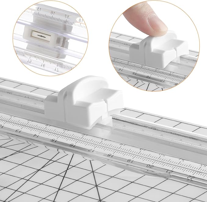 Firbon 5 Pieces White Replacement Blade with Automatic Security Safeguard Design for Paper Cutter Trimmers